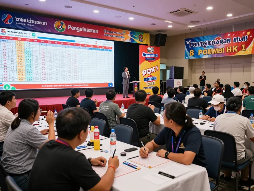 Live audience celebrating Pengeluaran HK results in vibrant lottery draw event.