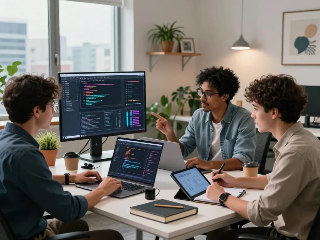 AI Tools Replacing Entry jobs showcased in a modern office with diverse professionals collaborating on data analysis.