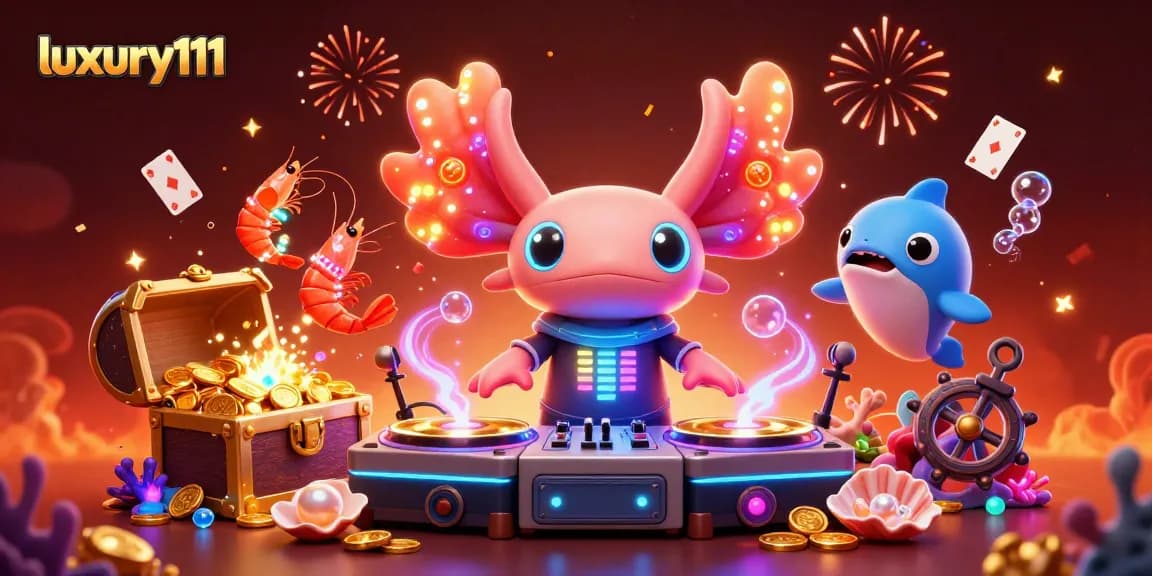 Engage in lively gaming moments at luxury111 with vibrant underwater scenes and festive animations.