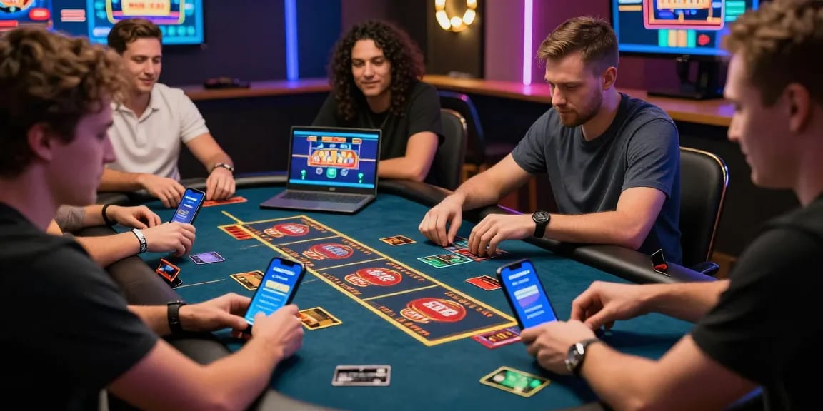 Players enjoying games at casinos that accept credit cards with modern technology and vibrant excitement.
