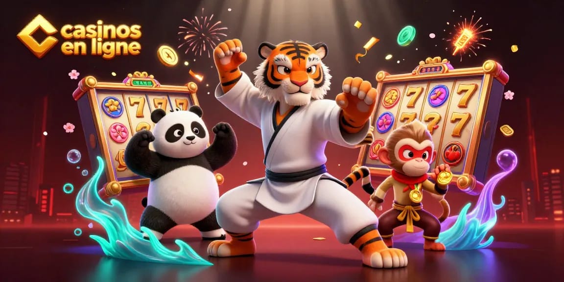 Jouer dans les casinos en ligne avec un tigre maître kung fu et ses disciples