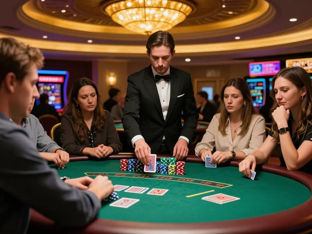 Expert player enjoying a thrilling blackjack game at 888now casino, showcasing strategic gameplay.