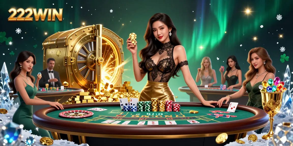 Win big at 222WIN with VIP baccarat and dazzling casino elements!