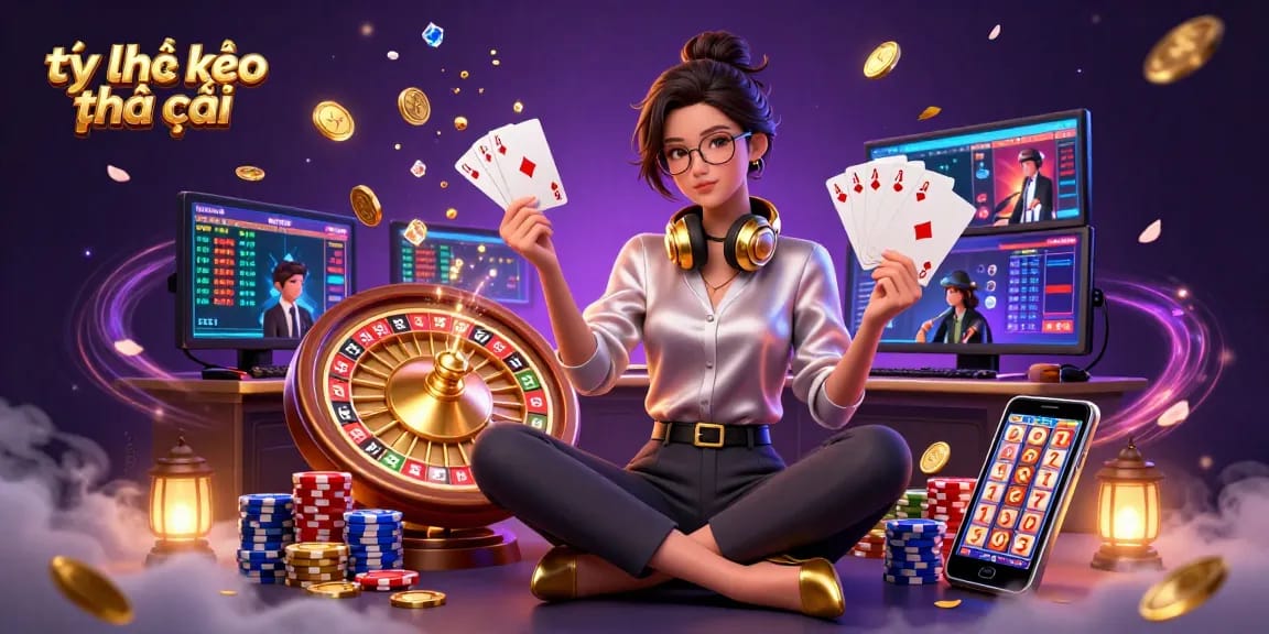 Place bets and explore tỷ lệ kèo nhà cái with vibrant casino elements and an engaging setup.