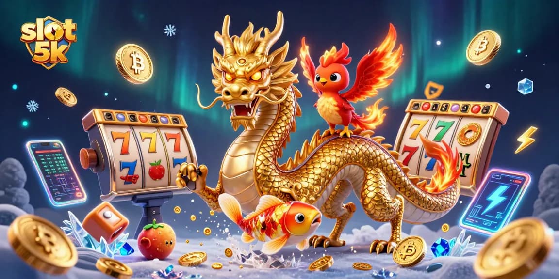 Spin and win big with slot 5k in this vibrant, dynamic casino illustration.