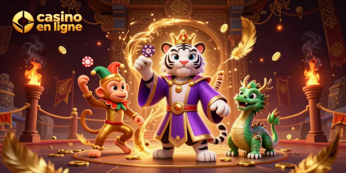 Le casino en ligne propose une expérience immersive avec un tigre majestueux et des éléments riches en jeux.