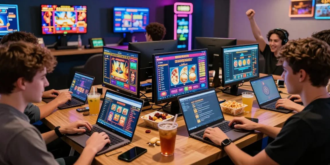 Engaging gaming lounge at https://xx88.se.net/ with players enjoying digital casino games and promotions.