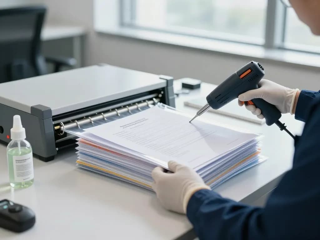 Cách bóc giấy ép plastic không rách giấy during professional document recovery process with expert technician.