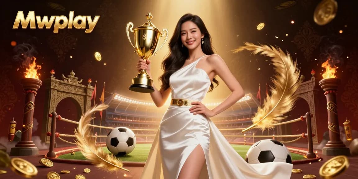 Experience thrilling wins with Mwplay's exciting sports betting adventure featuring a triumphant figure.