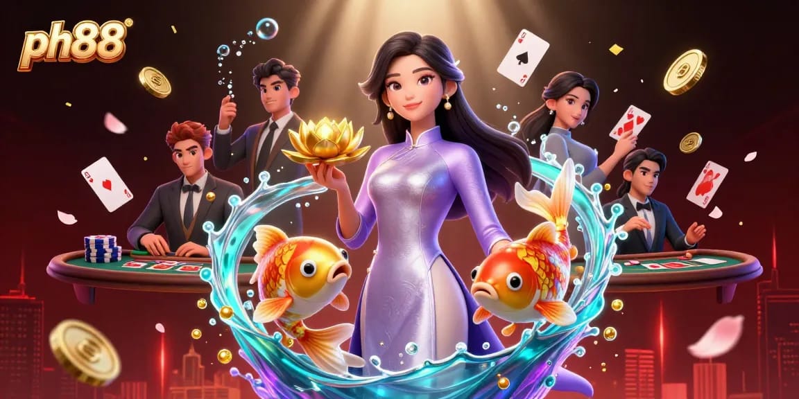 Experience winning with ph88 poker cards and vibrant game elements in a dynamic casino setting.