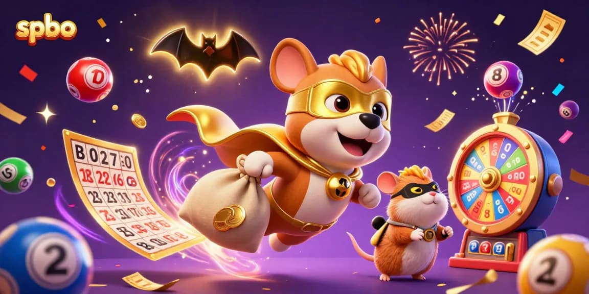 spbo superheroes capture magic in a colorful casino world, featuring a flying dog and hamster.
