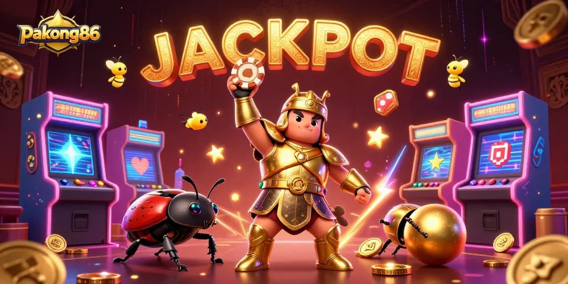 Engage with pakong86 while watching a vibrant 3D scene of victory in a casino setting