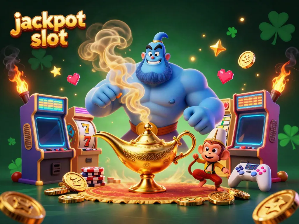 Engage with the jackpot slot experience in a vibrant 3D scene full of magical elements.