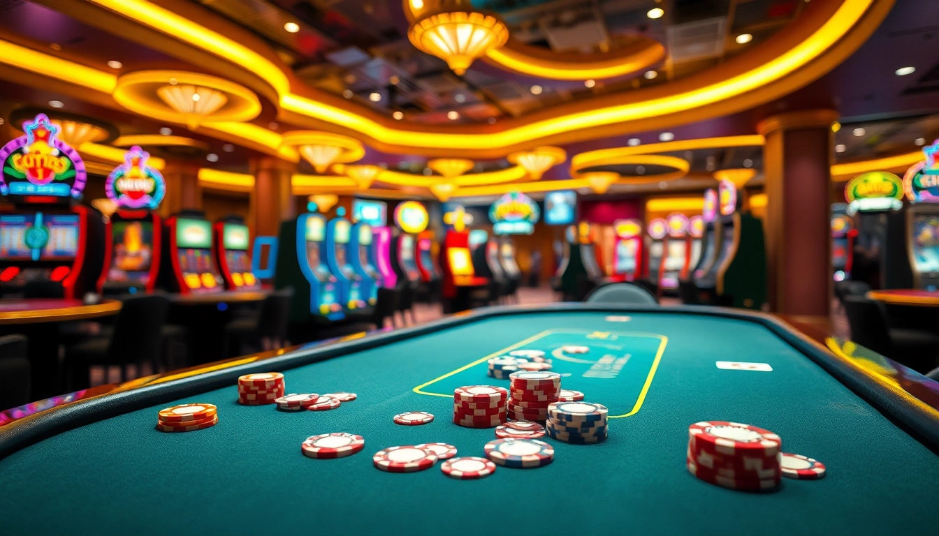 Engaging scene of a Non gamstop casino Uk with vibrant poker table and players.