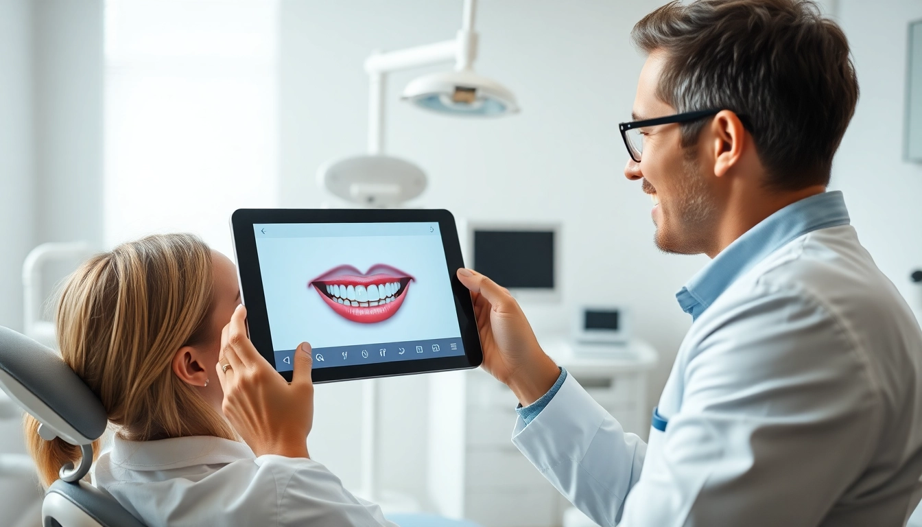 Enhancing smiles at newsmilelife with a compassionate dentist demonstrating digital designs.