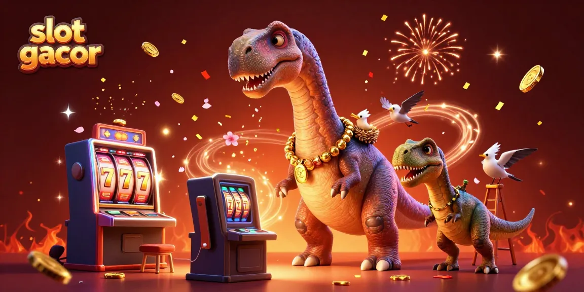 Experience thrilling wins with slot gacor in this vibrant casino scene featuring dynamic characters.