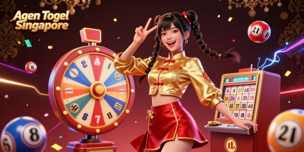 Agen Togel Singapore offers vibrant lottery experience with a stunning woman, lottery elements, and dynamic energy.