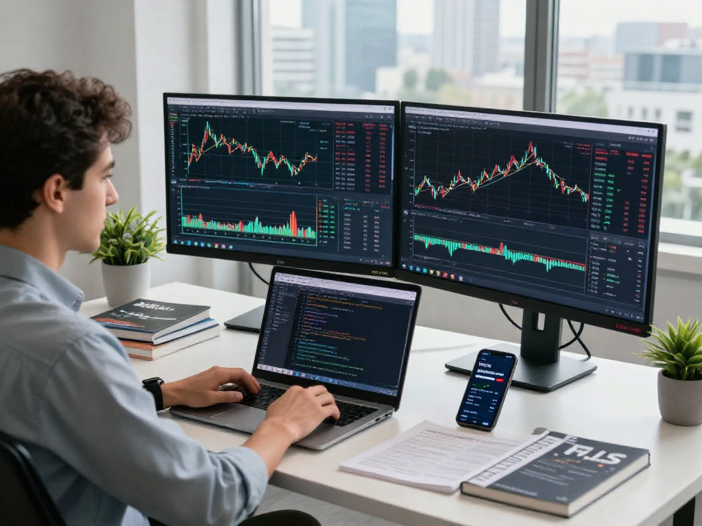 MetaTrader 5 交易平台实时行情和专业分析图表的工作场景