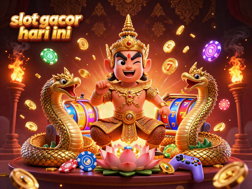 Menangkan hadiah dalam slot gacor hari ini dengan karakter yaksha dan simbol slot berkilau.