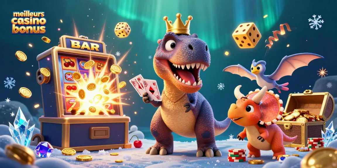 Vivez l'excitation des meilleurs bonus de casino avec une illustration dynamique et ludique des personnages emblématiques.
