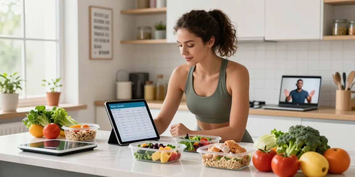 Using the best macro tracker app for meal planning and nutrition in a modern kitchen.