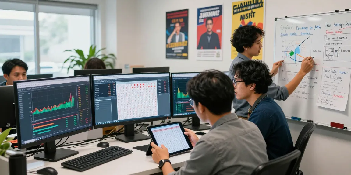 Analisis tren syair menang dengan tim profesional di kantor modern