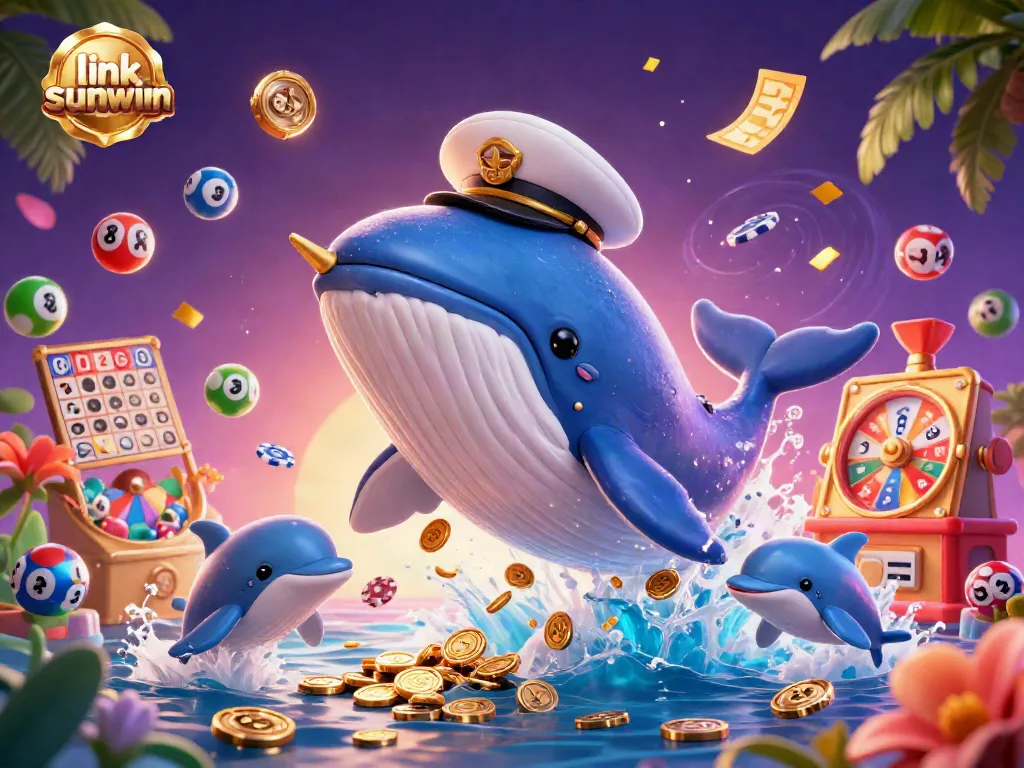 Experience thrilling wins with link sunwin amid colorful casino elements and playful marine characters.