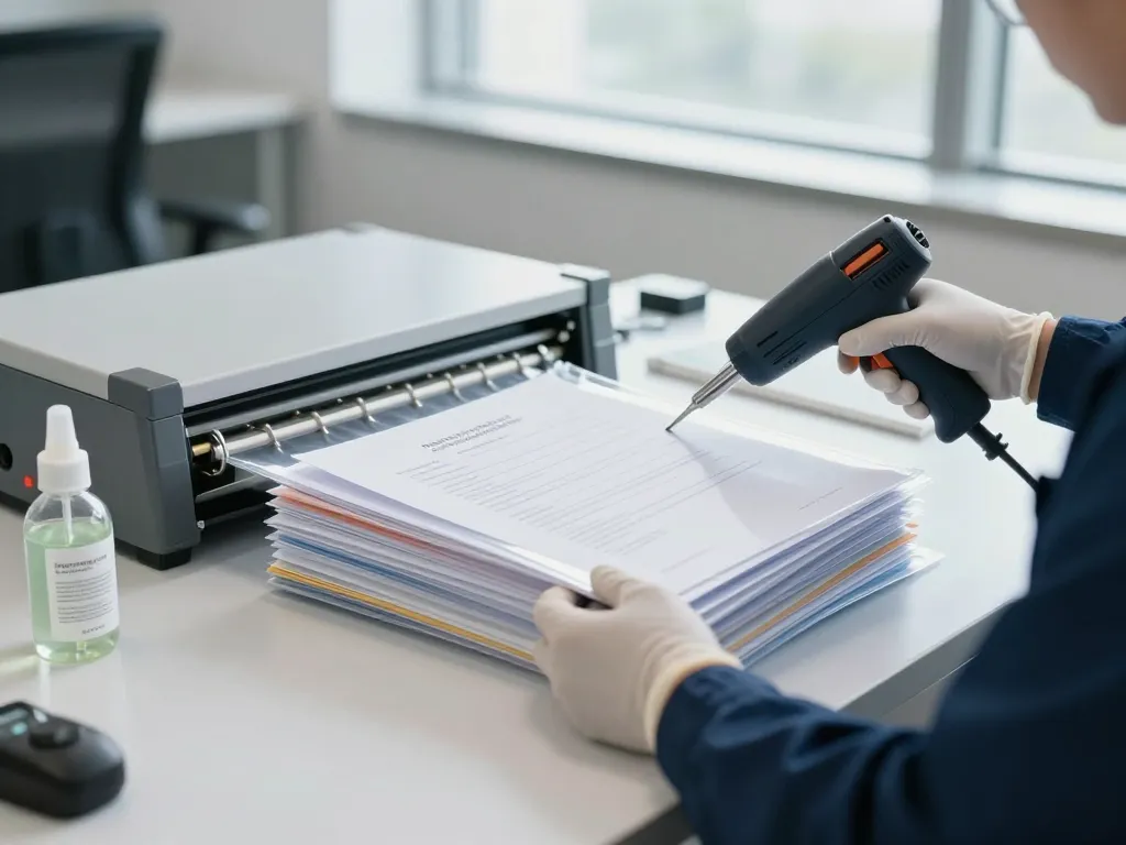 Cách bóc giấy ép plastic không rách giấy during professional document recovery process with expert technician.