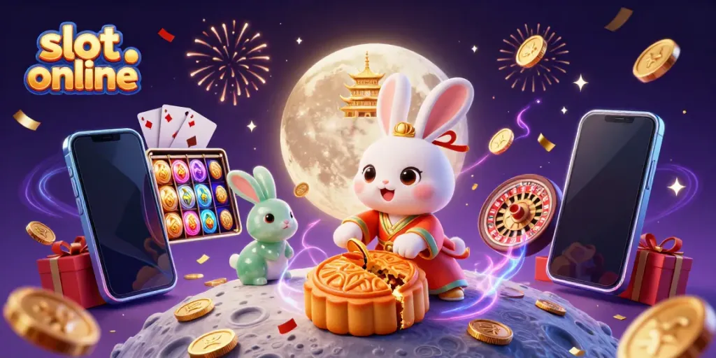 Engage with thrilling slot online action in a vibrant 3D illustration filled with excitement.