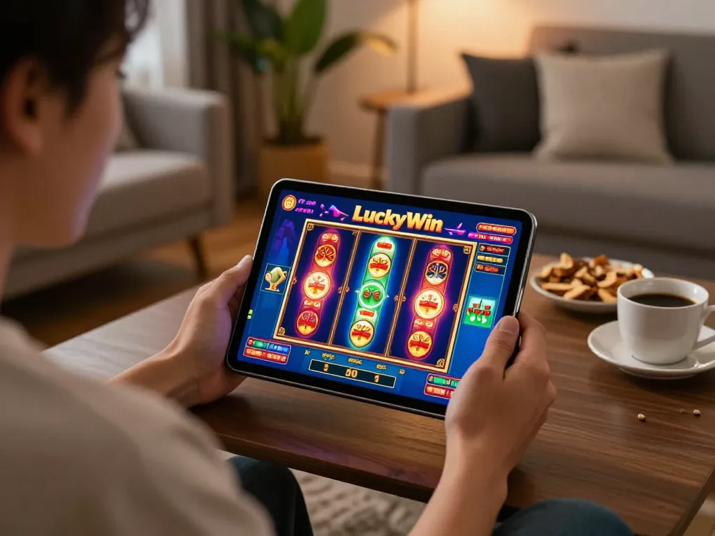 Tham gia trò chơi slot trực tuyến tại LuckyWin, trình bày đồ họa sống động và không khí thư giãn tại nhà.