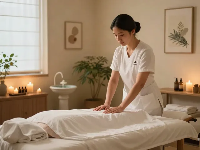 일산출장마사지 therapy room with soothing ambiance and relaxing elements.