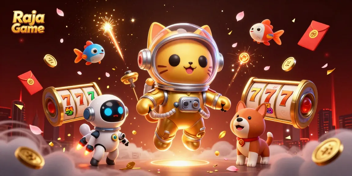Experience thrilling gameplay with Raja Game's exciting slot reels and dynamic characters.