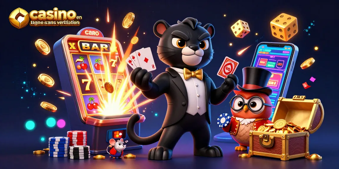 Jouez sur un casino en ligne sans vérification avec des personnages animés et des machines à sous éclatantes.