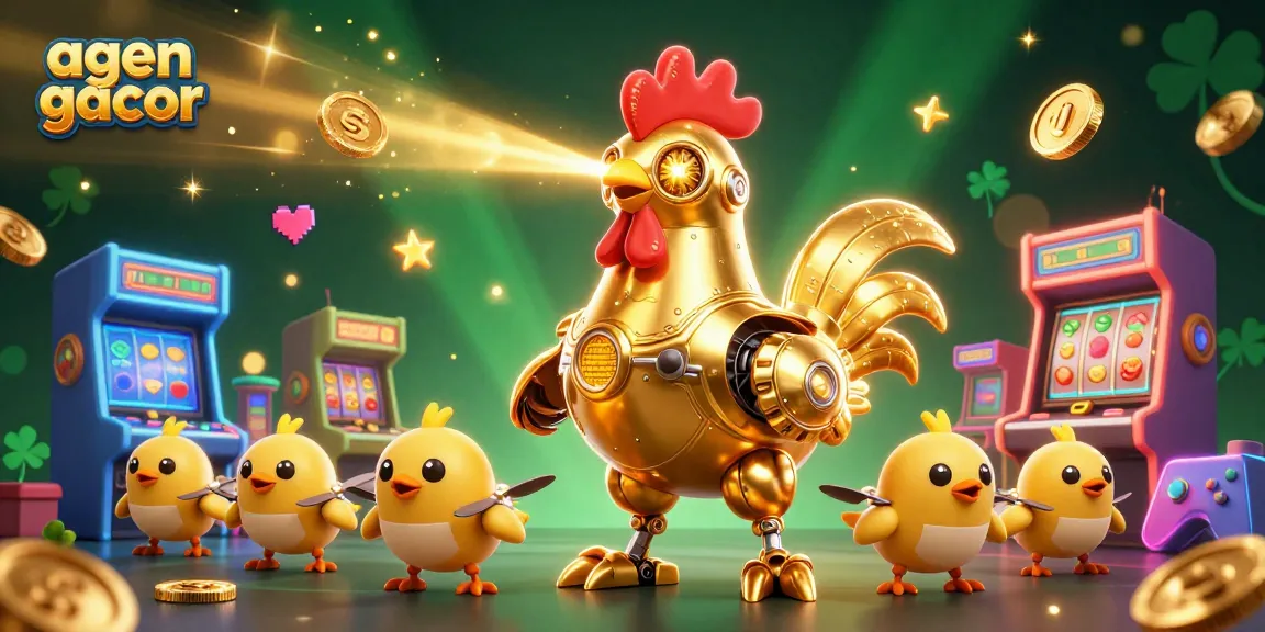 Play exciting games at agen gacor with vibrant 3D illustrations showcasing thrilling slot elements.