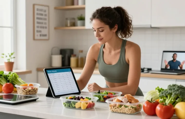 Using the best macro tracker app for meal planning and nutrition in a modern kitchen.