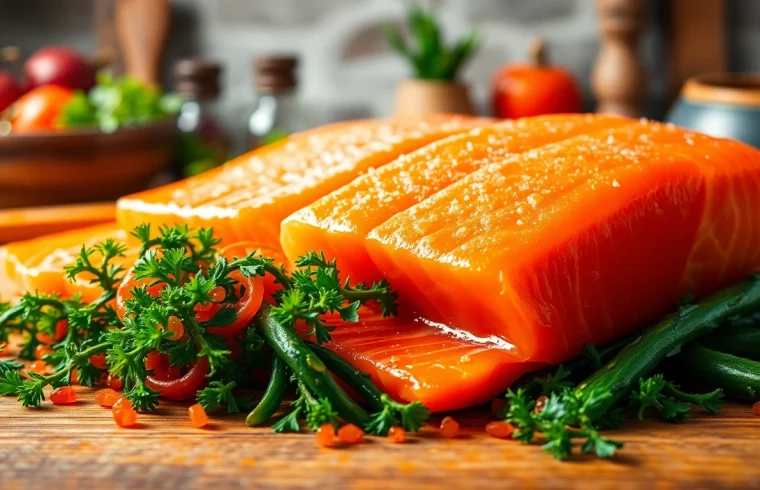 Discover how powerful is astaxanthin through vibrant astaxanthin-rich sources on a rustic kitchen table.