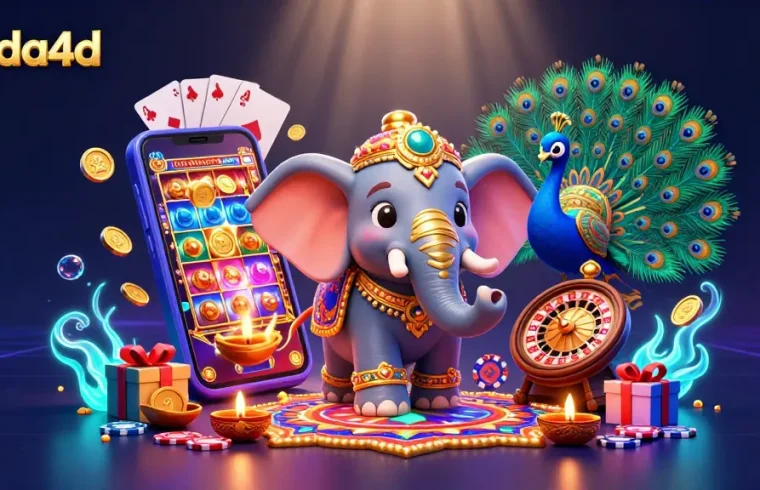 Permainan slot janda4d hadir dengan mesin slot berkilau dan koin emas yang meluncur, menciptakan semangat kasino yang memikat.